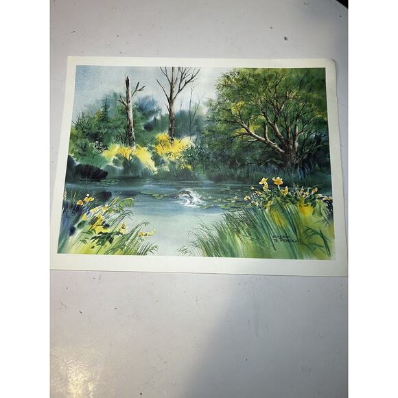 Sherm Pehrson Art Print on Paper, 1976, 12x15 Jumping Fish - Picture 1 of 3